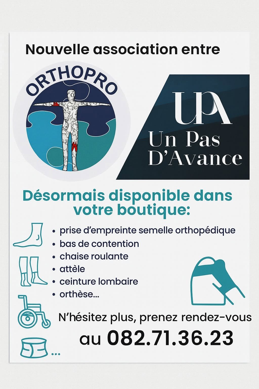 Nouvelle association entre ORTHOPRO et Un Pas d’Avance